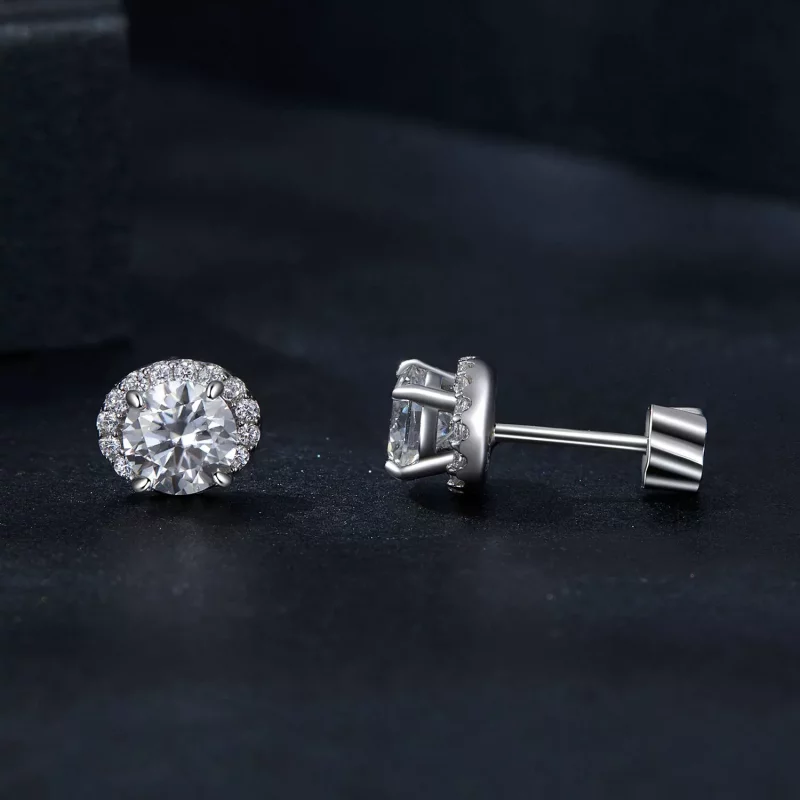 (afbeelding voor) PANDORA Stijl Sterrenhemel Moissaniet 0.5ct oorbellen (twee certificaten) - MSE0 - Bekijken 4