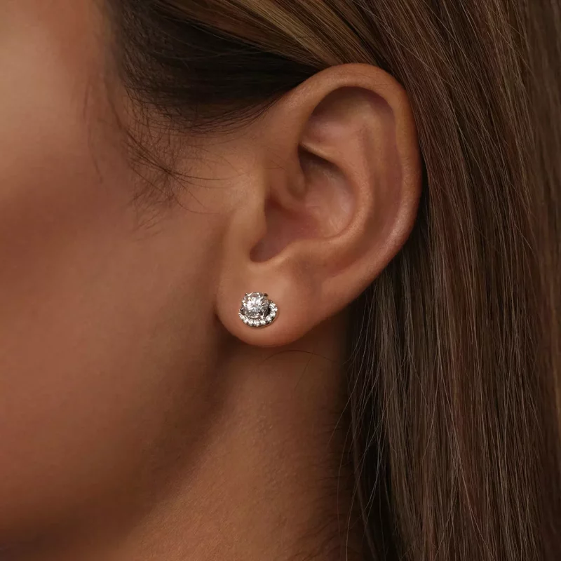 (afbeelding voor) PANDORA Stijl Sterrenhemel Moissaniet 0.5ct oorbellen (twee certificaten) - MSE0 - Bekijken 5