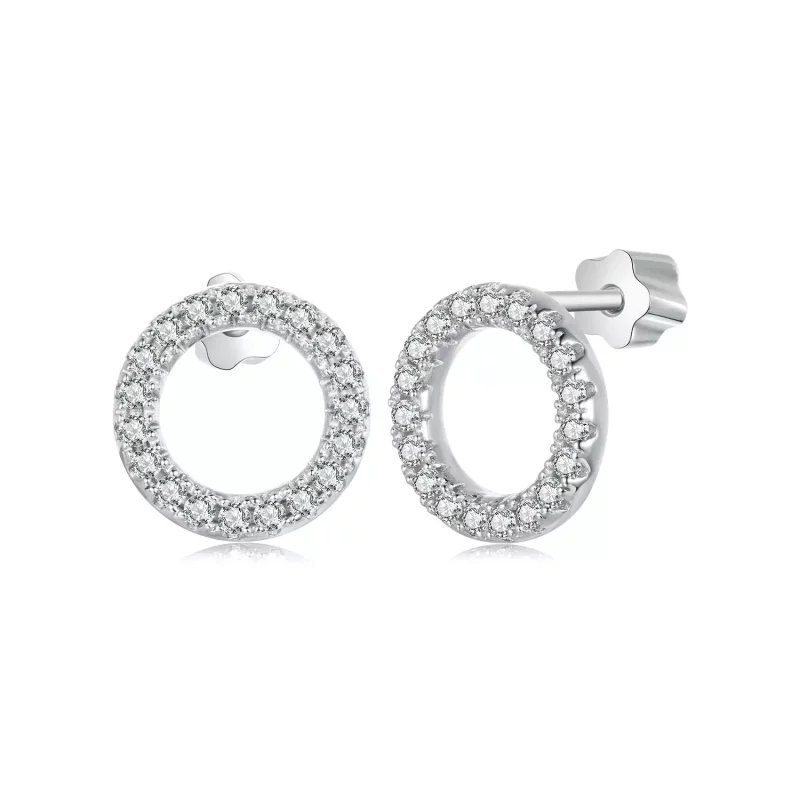 (afbeelding voor) PANDORA Stijl Sterrenacht Moissaniet 0.013ct Oorbellen (Twee Certificaten) - MSE055