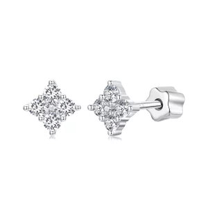 PANDORA Stijl Vierbladklaver moissanite oorbellen (met één certificaat) - MSE056 (afbeelding voor) PANDORA Stijl Vierbladklaver moissanite oorbellen (met één certificaat) - MSE056