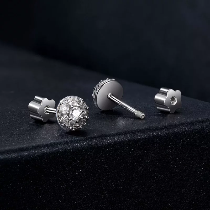 (afbeelding voor) PANDORA-stijl halfronde moissanieteenringen (met één certificaat) - MSE057 - Bekijken 2