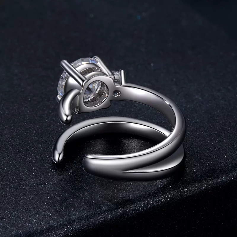 (afbeelding voor) PANDORA Stijl Dubbele Moissanite Oorklem (met één certificaat) - MSE058 - Bekijken 4
