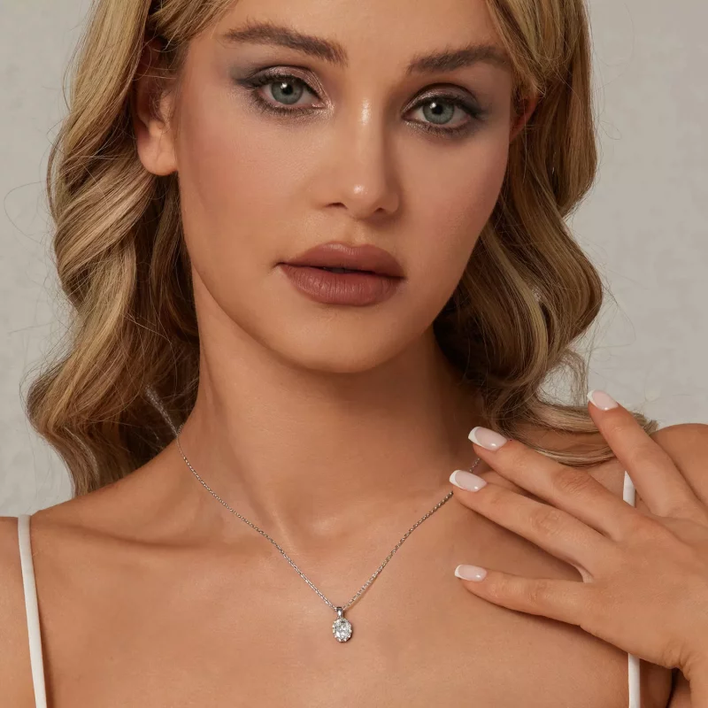 (afbeelding voor) PANDORA Stijl Briljante Schoonheid 1ct Moissanite Ketting (met één certificaat) - Bekijken 6