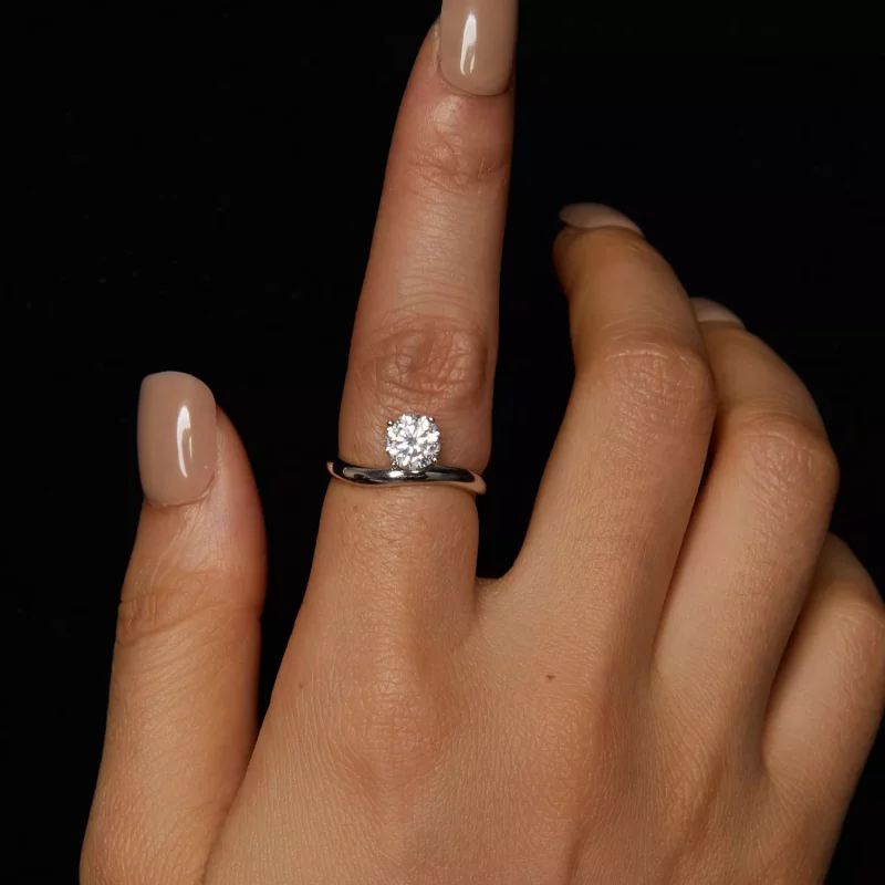 (afbeelding voor) PANDORA Stijl Eenvoudige 1ct Moissaniet ring (met één certificaat) - MSR050 - Bekijken 4