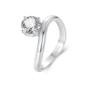 (afbeelding voor) PANDORA Stijl Eenvoudige 1ct Moissaniet ring (met één certificaat) - MSR050