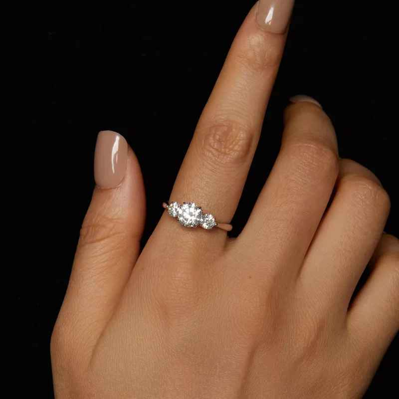 (afbeelding voor) PANDORA Stijl Romantisch 1ct Moissanite Open Ring (met één certificaat) - MSR051 - Bekijken 4