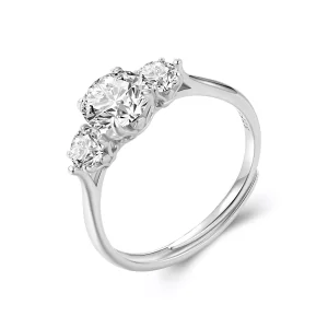 (afbeelding voor) PANDORA Stijl Romantisch 1ct Moissanite Open Ring (met één certificaat) - MSR051-E