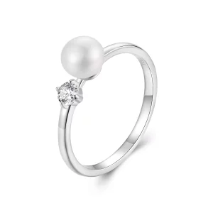 PANDORA Stijl Natuurlijke parel moissanite ring (met één certificaat) - MSR053 (afbeelding voor) PANDORA Stijl Natuurlijke parel moissanite ring (met één certificaat) - MSR053