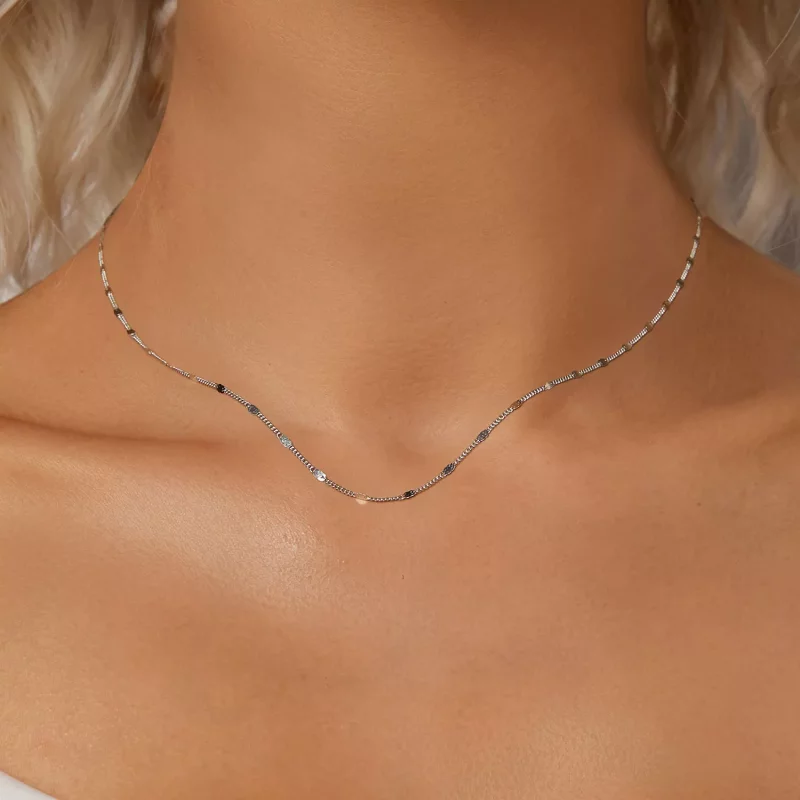 (afbeelding voor) PANDORA Stijl Exquisite schitterende basisketting - SCA030 - Bekijken 4
