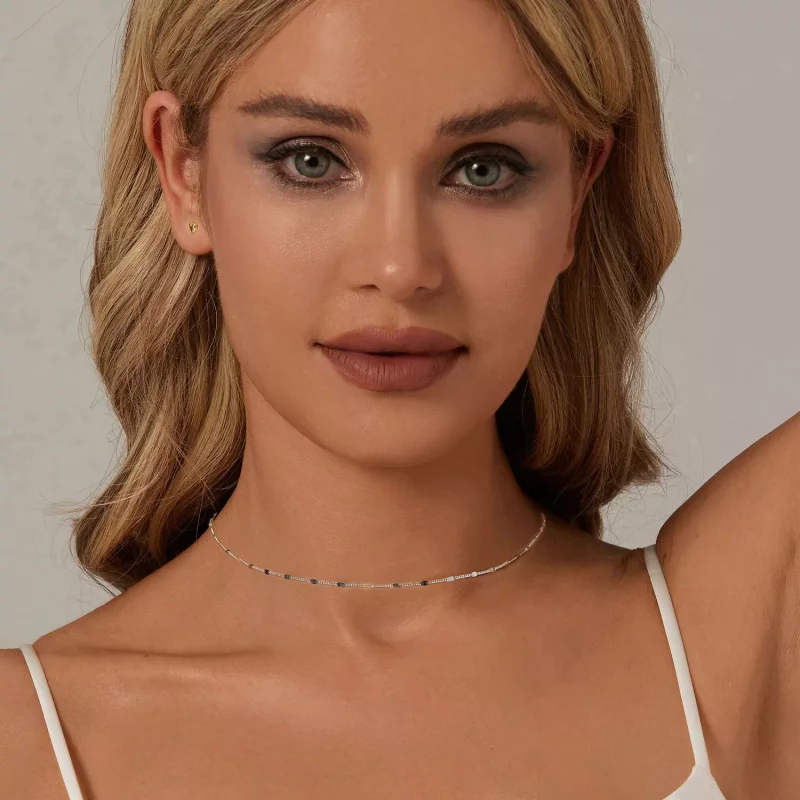 (afbeelding voor) PANDORA Stijl Exquisite schitterende basisketting - SCA030 - Bekijken 6