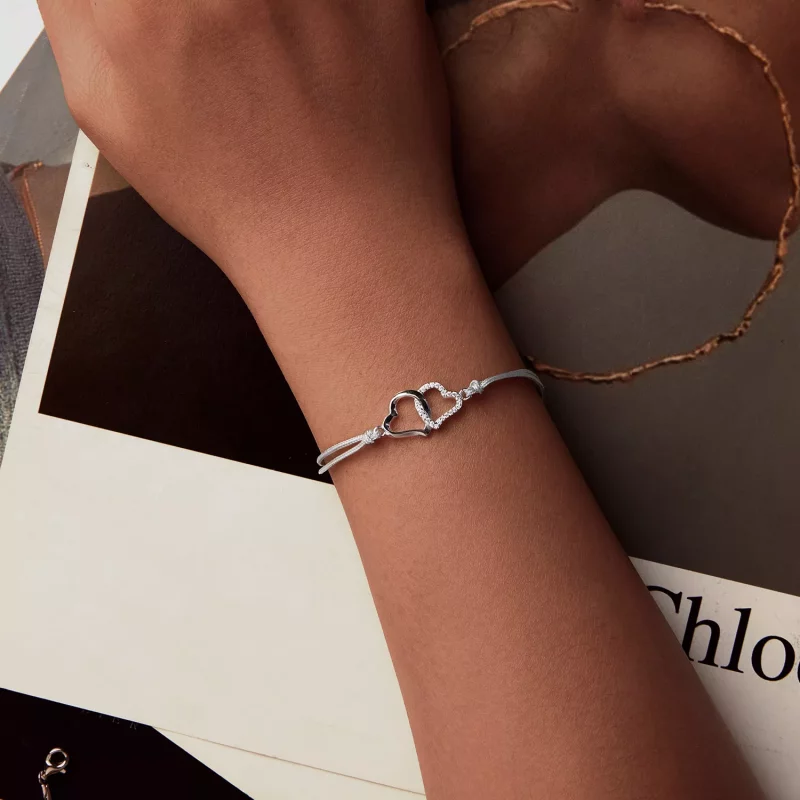 (afbeelding voor) PANDORA Stijl Verstrengelde Harten Armband - SCB274 - Bekijken 5
