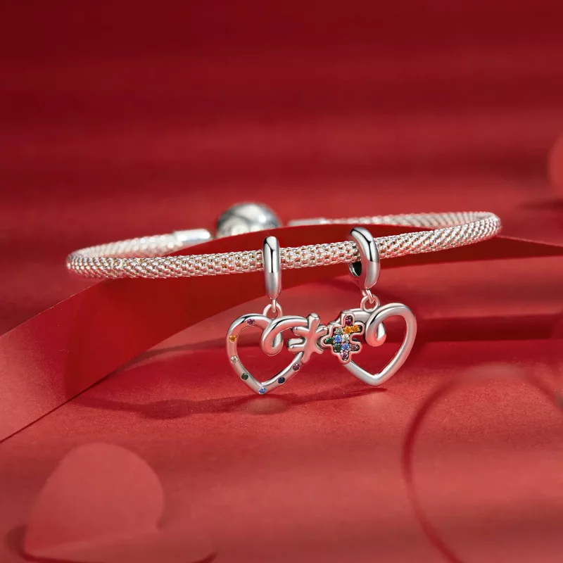 (afbeelding voor) PANDORA Stijl Hart puzzel hanger - SCC2774 - Bekijken 3