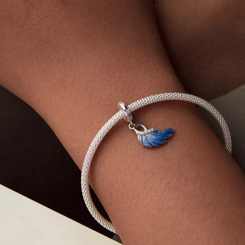 (afbeelding voor) PANDORA Stijl Blauwe Vleugels Dubbele Hanger - SCC2781 - Bekijken 6