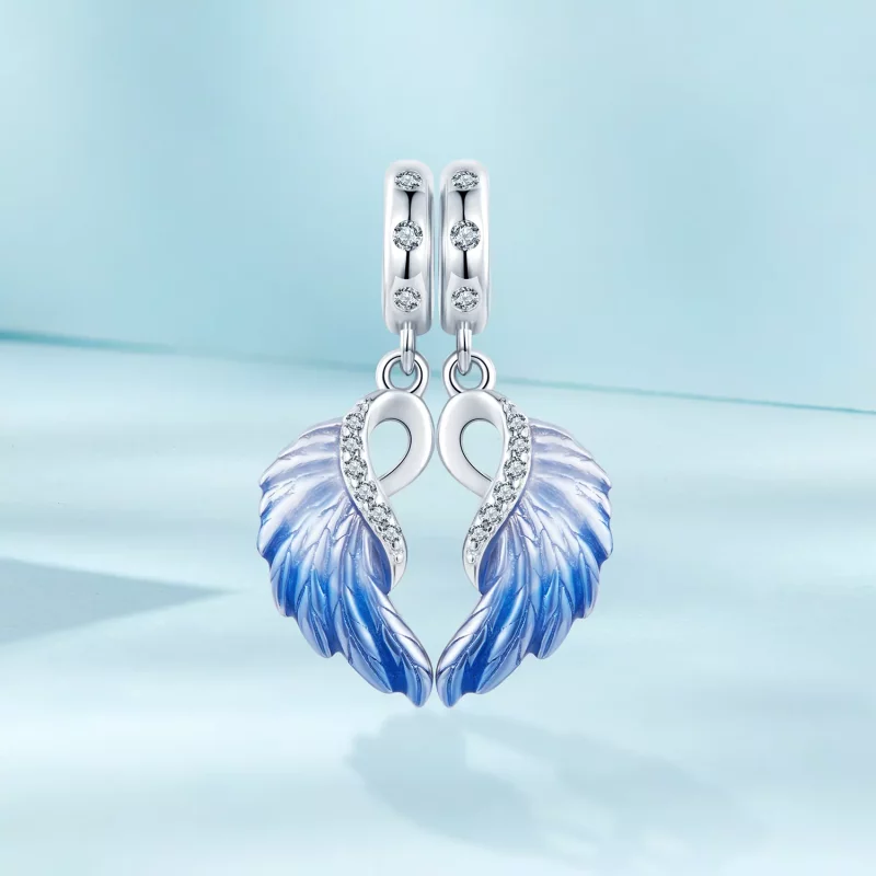(afbeelding voor) PANDORA Stijl Blauwe Vleugels Dubbele Hanger - SCC2781 - Bekijken 2
