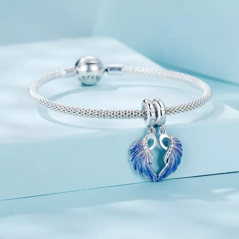(afbeelding voor) PANDORA Stijl Blauwe Vleugels Dubbele Hanger - SCC2781 - Bekijken 7