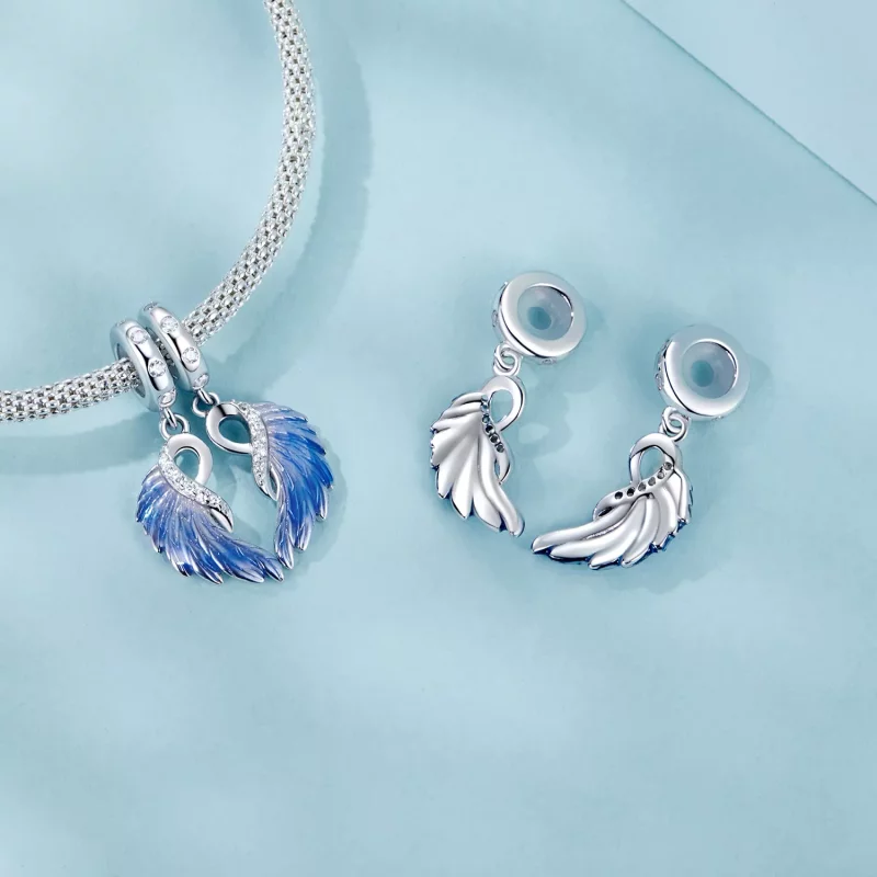 (afbeelding voor) PANDORA Stijl Blauwe Vleugels Dubbele Hanger - SCC2781 - Bekijken 8