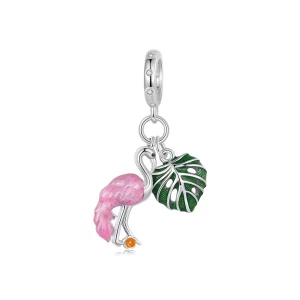 PANDORA Stijl Flamingo Schildpad Blad Hangertje - SCC2830 (afbeelding voor) PANDORA Stijl Flamingo Schildpad Blad Hangertje - SCC2830