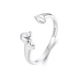 (afbeelding voor) PANDORA Stijl 3D Teckel Open Ring - SCR1033-E