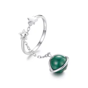 PANDORA Stijl Natuurlijke Malachiet Open Ring - SCR1034-E (afbeelding voor) PANDORA Stijl Natuurlijke Malachiet Open Ring - SCR1034-E