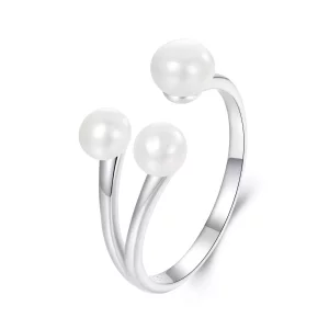 Elegante parelring in PANDORA-stijl - BSR574-E (afbeelding voor) Elegante parelring in PANDORA-stijl - BSR574-E
