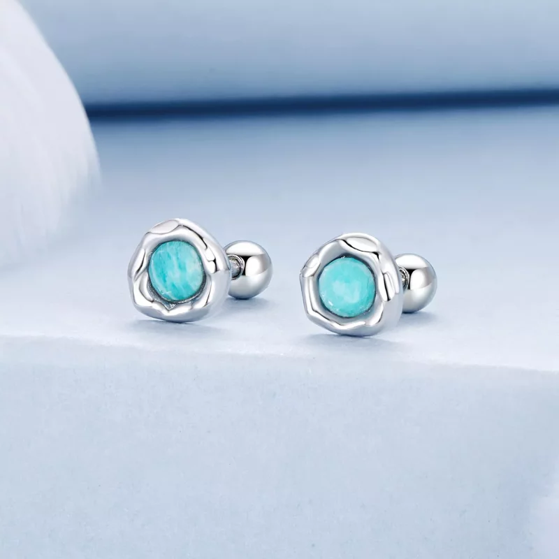 (afbeelding voor) PANDORA Stijl Amazoniet oorbellen - BSE1056 - Bekijken 2