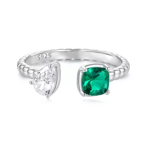 (afbeelding voor) PANDORA Stijl Dubbele middensteen open ring - BSR580-E