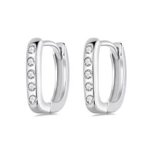 PANDORA Stijl Eenvoudige D-vormige oorbellen - BSE1084-WH (afbeelding voor) PANDORA Stijl Eenvoudige D-vormige oorbellen - BSE1084-WH