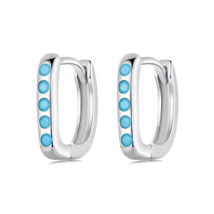 PANDORA Stijl Eenvoudige turquoise oorbellen - BSE1084-BU (afbeelding voor) PANDORA Stijl Eenvoudige turquoise oorbellen - BSE1084-BU