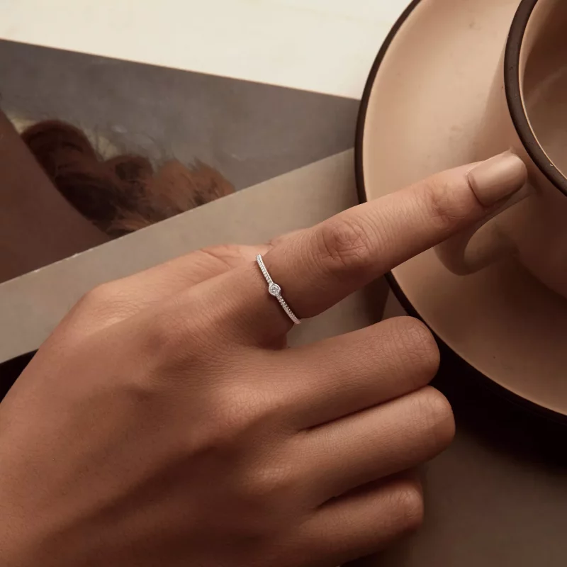 (afbeelding voor) PANDORA Stijl Exquise kleine enkele ring - BSR577 - Bekijken 5