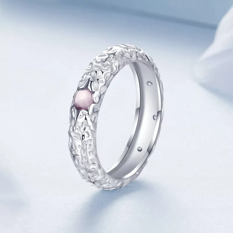 (afbeelding voor) PANDORA-stijl getextureerde brede ring - BSR604 - Bekijken 2