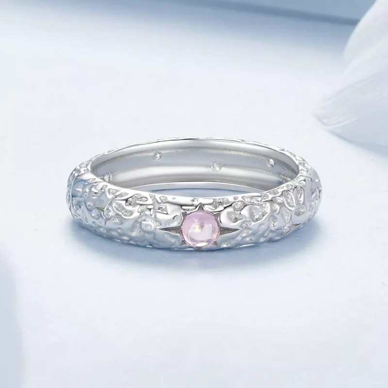 (afbeelding voor) PANDORA-stijl getextureerde brede ring - BSR604 - Bekijken 4