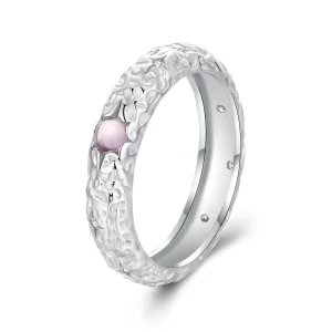 PANDORA-stijl getextureerde brede ring - BSR604 (afbeelding voor) PANDORA-stijl getextureerde brede ring - BSR604