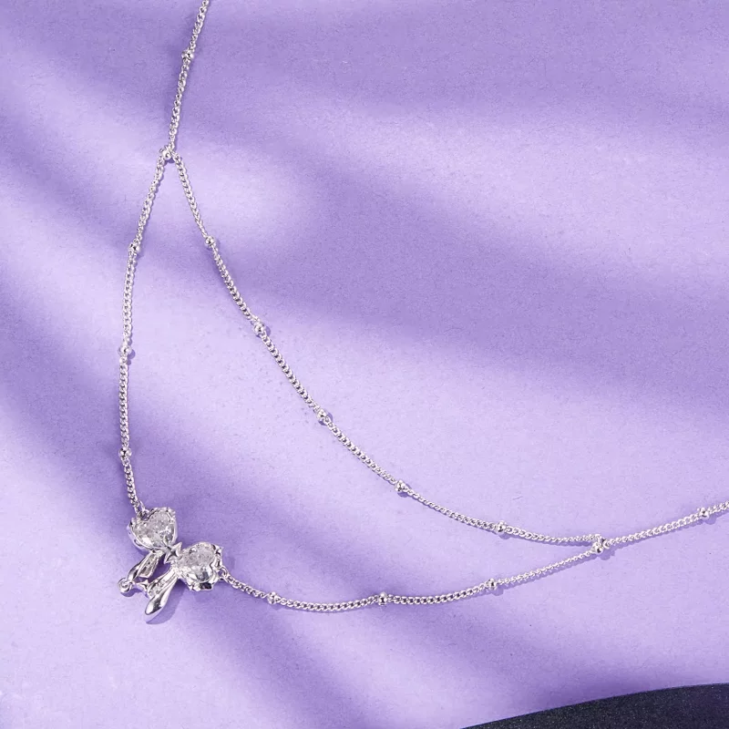 (afbeelding voor) PANDORA Stijl Glanzende Strik Halsketting - BSN398 - Bekijken 3