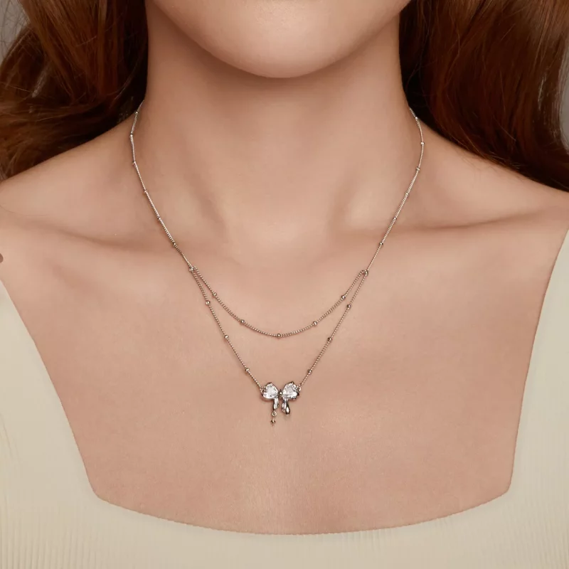 (afbeelding voor) PANDORA Stijl Glanzende Strik Halsketting - BSN398 - Bekijken 7