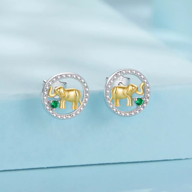 (afbeelding voor) PANDORA Stijl Gouden olifant oorbellen - SCE1794 - Bekijken 2