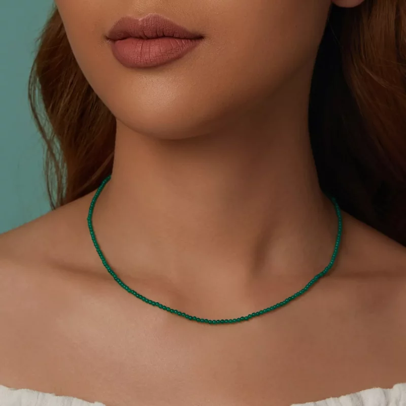 (afbeelding voor) PANDORA Stijl Groene agaat sleutelbeen ketting - BSN403 - Bekijken 3