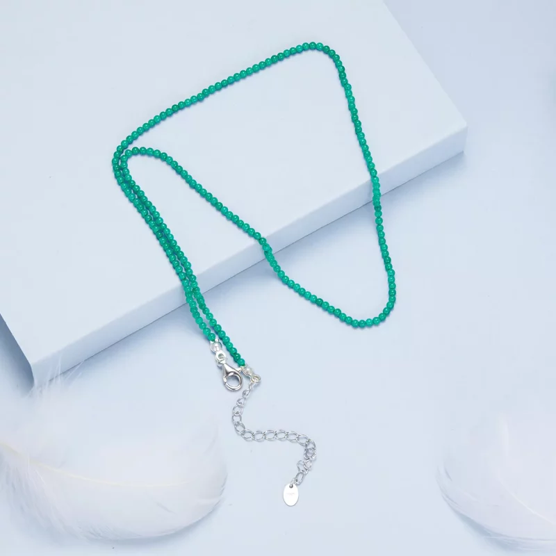 (afbeelding voor) PANDORA Stijl Groene agaat sleutelbeen ketting - BSN403 - Bekijken 5