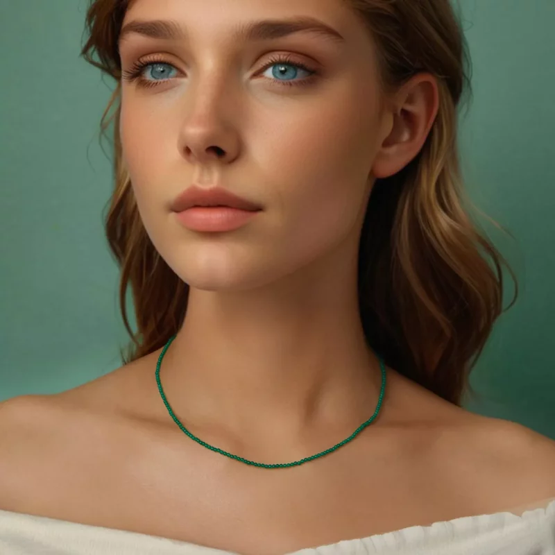 (afbeelding voor) PANDORA Stijl Groene agaat sleutelbeen ketting - BSN403 - Bekijken 9
