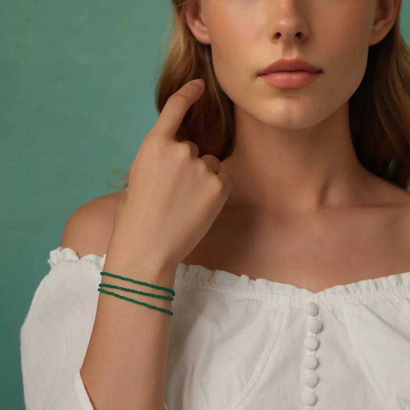 (afbeelding voor) PANDORA Stijl Groene agaat sleutelbeen ketting - BSN403 - Bekijken 10
