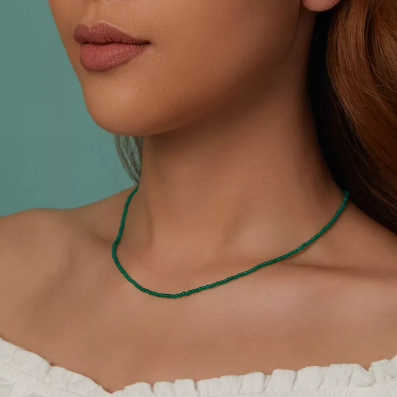 (afbeelding voor) PANDORA Stijl Groene agaat sleutelbeen ketting - BSN403 - Bekijken 11