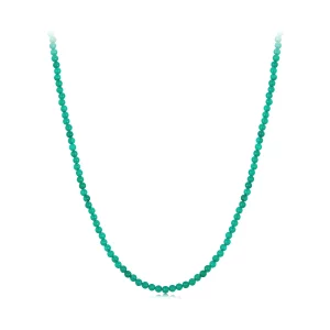PANDORA Stijl Groene agaat sleutelbeen ketting - BSN403 (afbeelding voor) PANDORA Stijl Groene agaat sleutelbeen ketting - BSN403