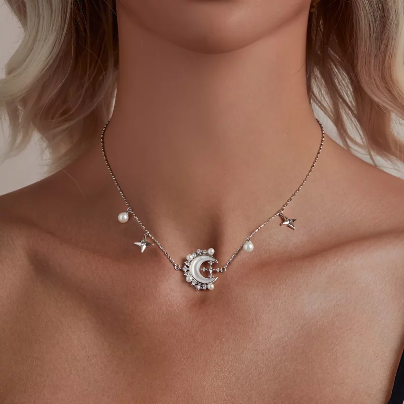 (afbeelding voor) PANDORA Stijl Halve Maan Ketting - YIN115 - Bekijken 5