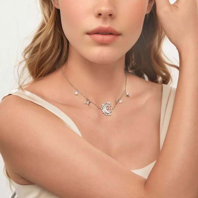 (afbeelding voor) PANDORA Stijl Halve Maan Ketting - YIN115 - Bekijken 6