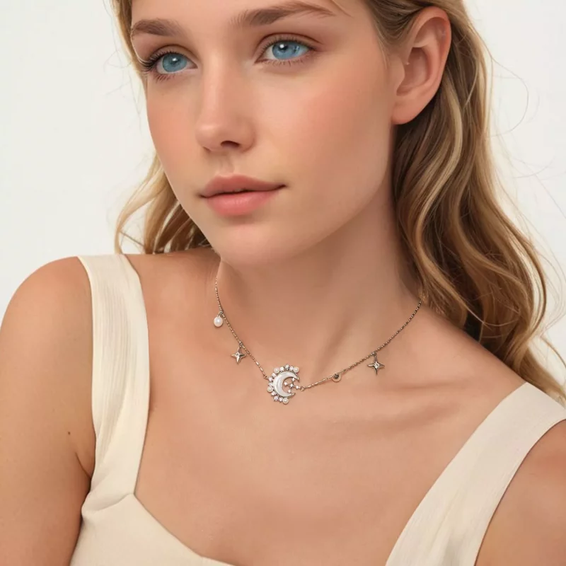 (afbeelding voor) PANDORA Stijl Halve Maan Ketting - YIN115 - Bekijken 7