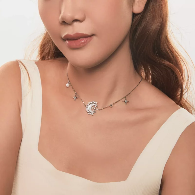 (afbeelding voor) PANDORA Stijl Halve Maan Ketting - YIN115 - Bekijken 8