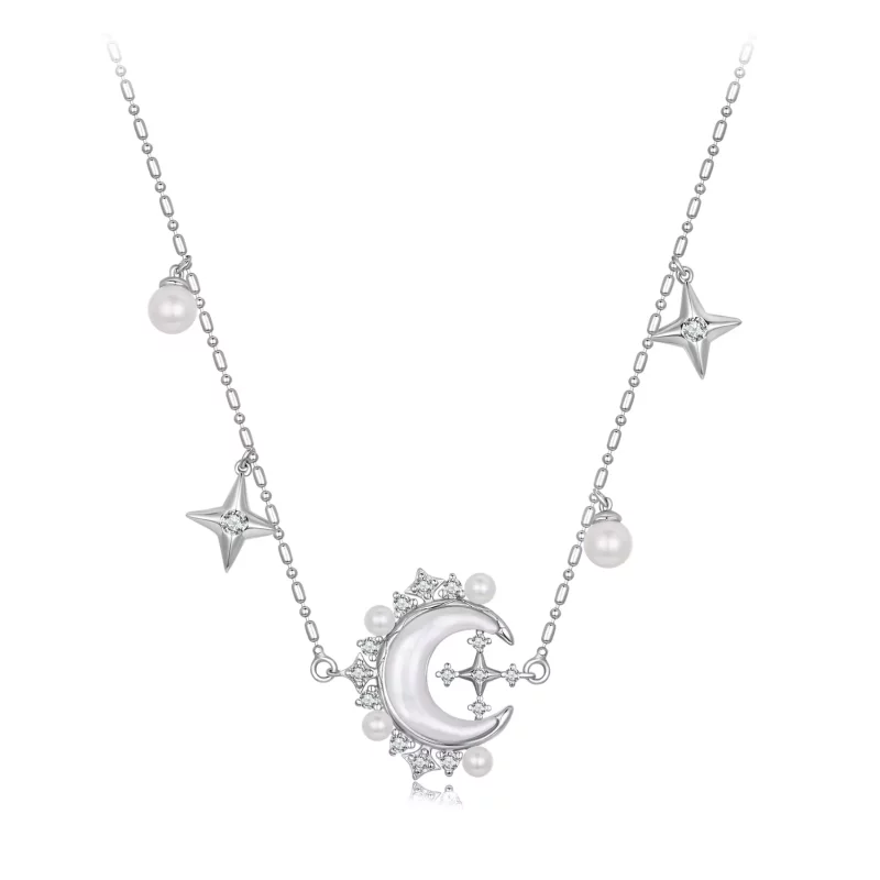 (afbeelding voor) PANDORA Stijl Halve Maan Ketting - YIN115