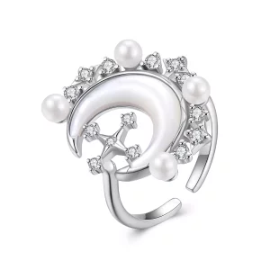 PANDORA Stijl Halve Maan Ring - YIR243-E (afbeelding voor) PANDORA Stijl Halve Maan Ring - YIR243-E