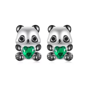 (afbeelding voor) PANDORA Stijl Hart Panda Oorbellen - SCE1775