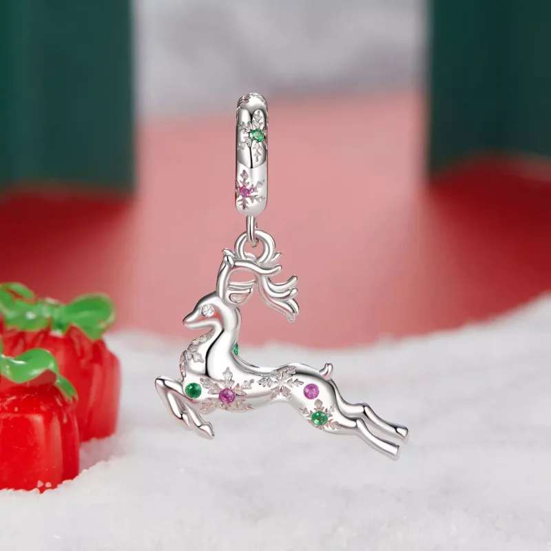 (afbeelding voor) PANDORA-stijl kerst-elandhanger - BSC1066 - Bekijken 2