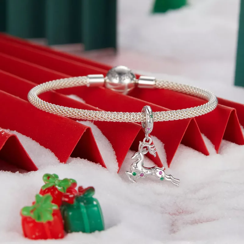 (afbeelding voor) PANDORA-stijl kerst-elandhanger - BSC1066 - Bekijken 3